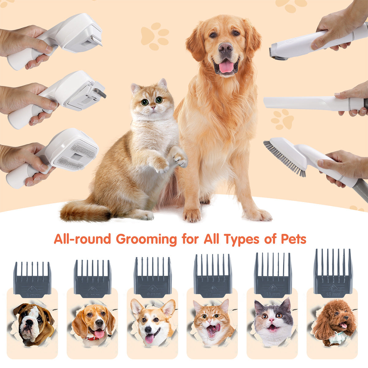 All in One Dog & Cat Grooming Vacuum for Shedding, Trimming & Hair Removal