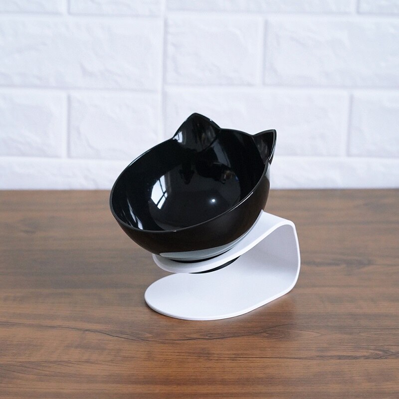 Non-Slip Double Pet Bowl with Raised Stand – Cat & Dog Feeder, Keeps Neck Comfortable