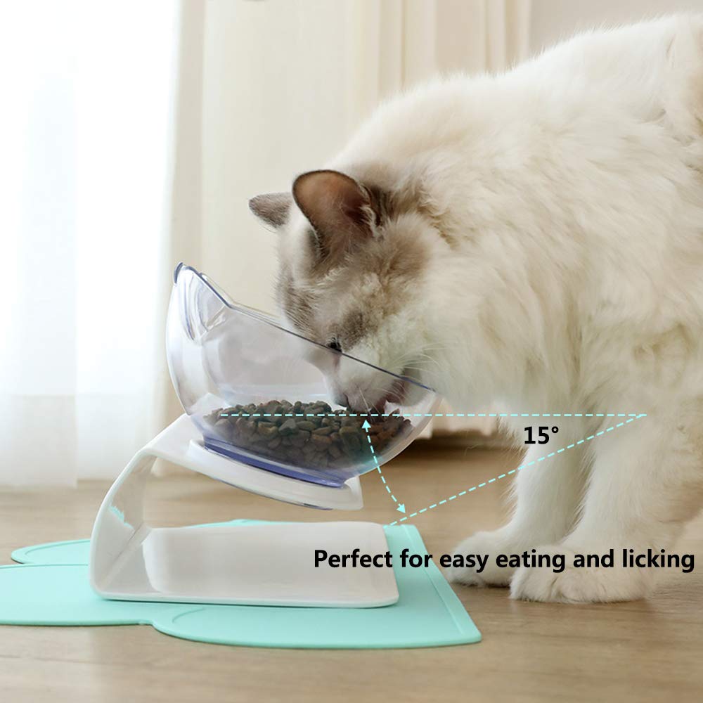 Non-Slip Double Pet Bowl with Raised Stand – Cat & Dog Feeder, Keeps Neck Comfortable